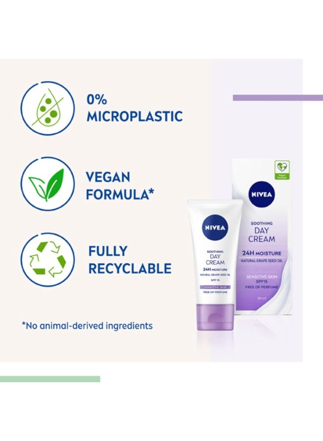 نيفيا كريم نهاري مهدئ للبشرة الحساسة بعامل حماية من الشمس 15، 50 مل - Image 2